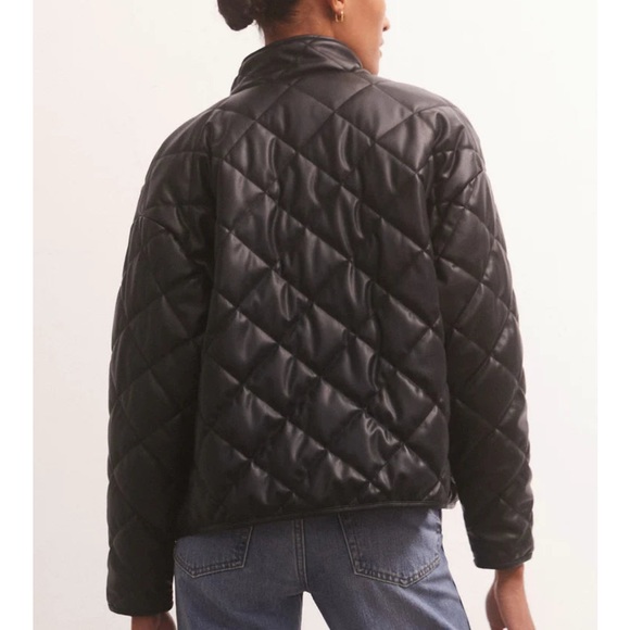 Z SUPPLY HERITAGE FAUX LEATHER JACKET BLK - Picture 3 of 9